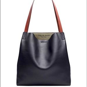 NWT Rag and Bone leather passenger tote in black and olive